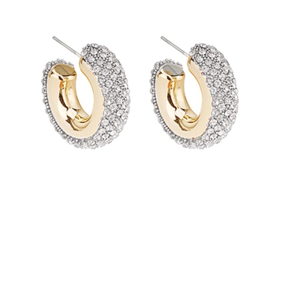 Pave Crystal Hoops - Picture 1 of 4